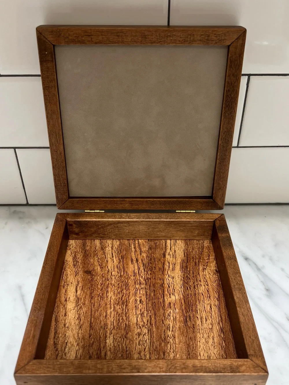 Vintage Wooden Keepsake Box with Hand-Stitched Four-Way Bargello Needlepoint Top